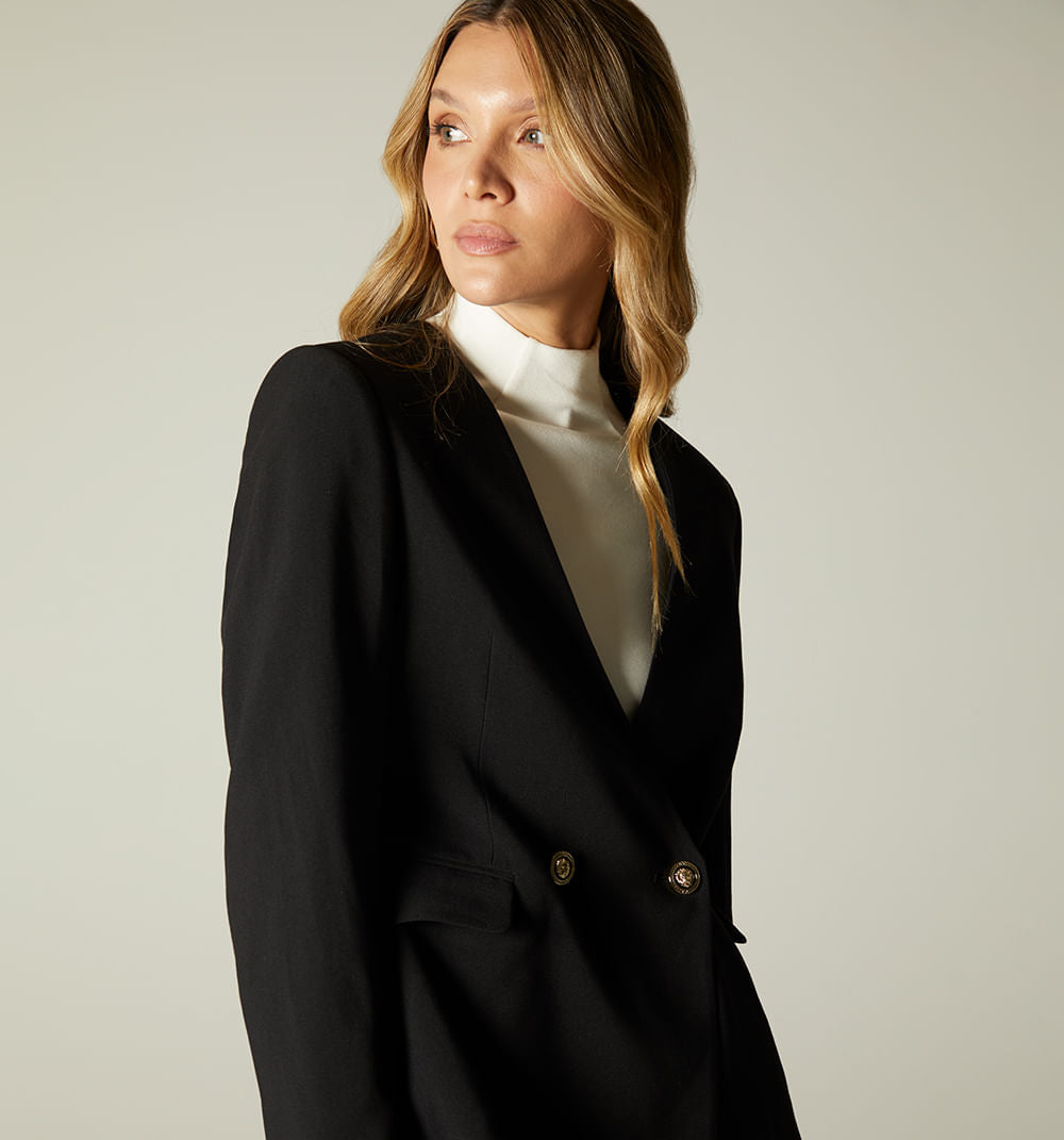 Blazer Sin Solapa Dos Botones