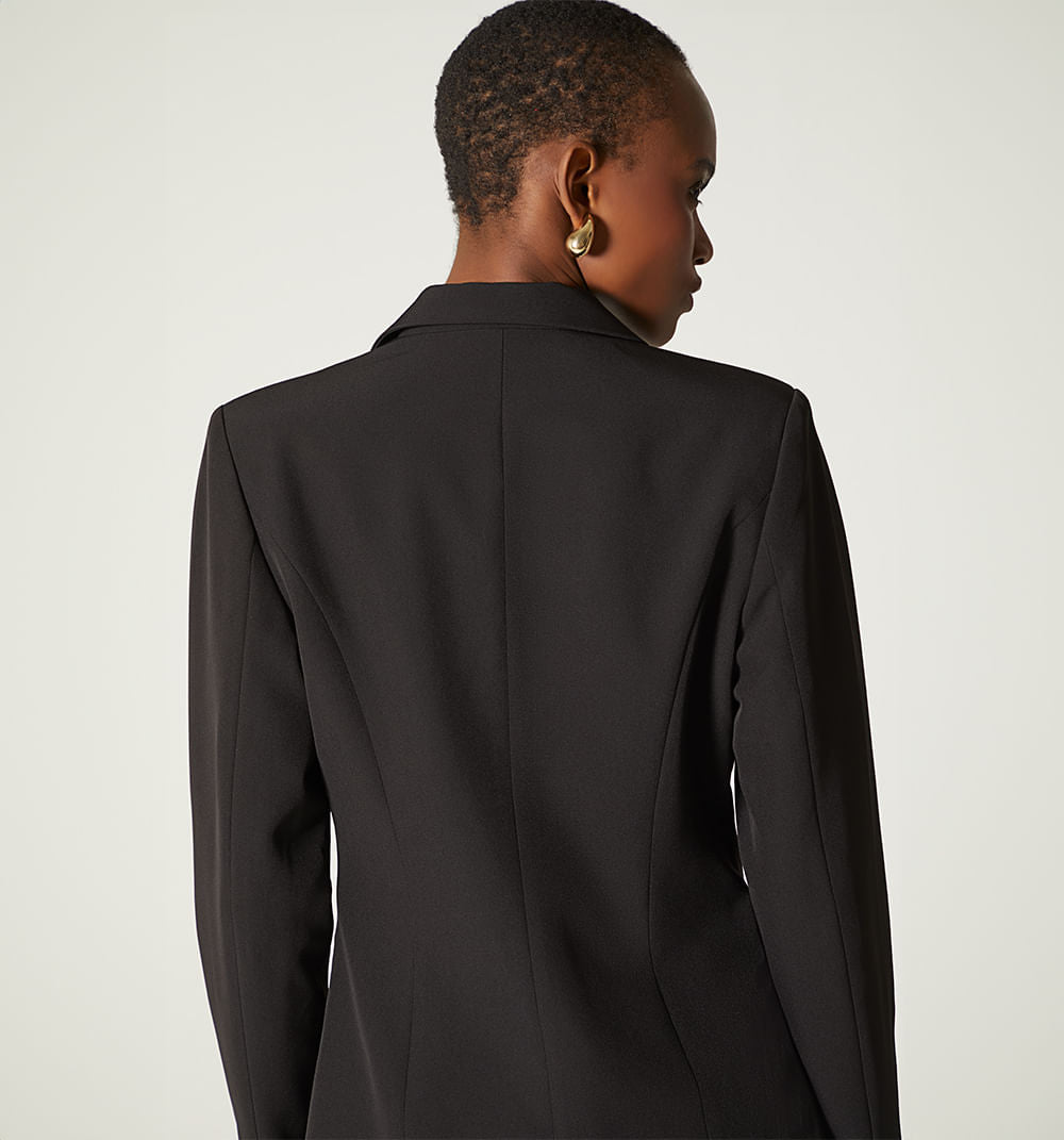 Blazer Con Solapa En Satin
