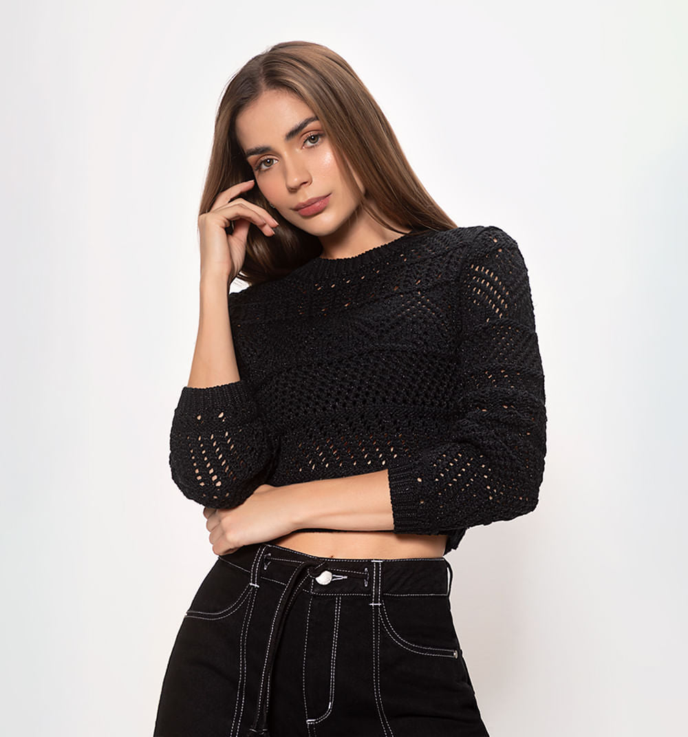 Sweater Crochet Con Lurex