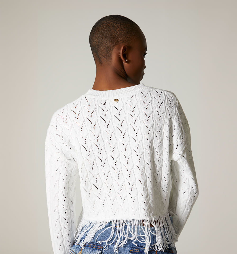 Sueter Cuello Redondo Con Flecos