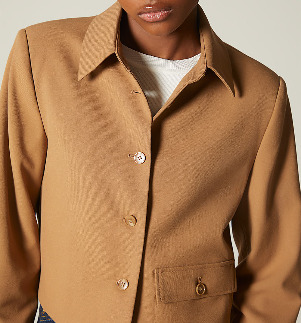 Blazer Corto,Con Bolsillos Utilitarios