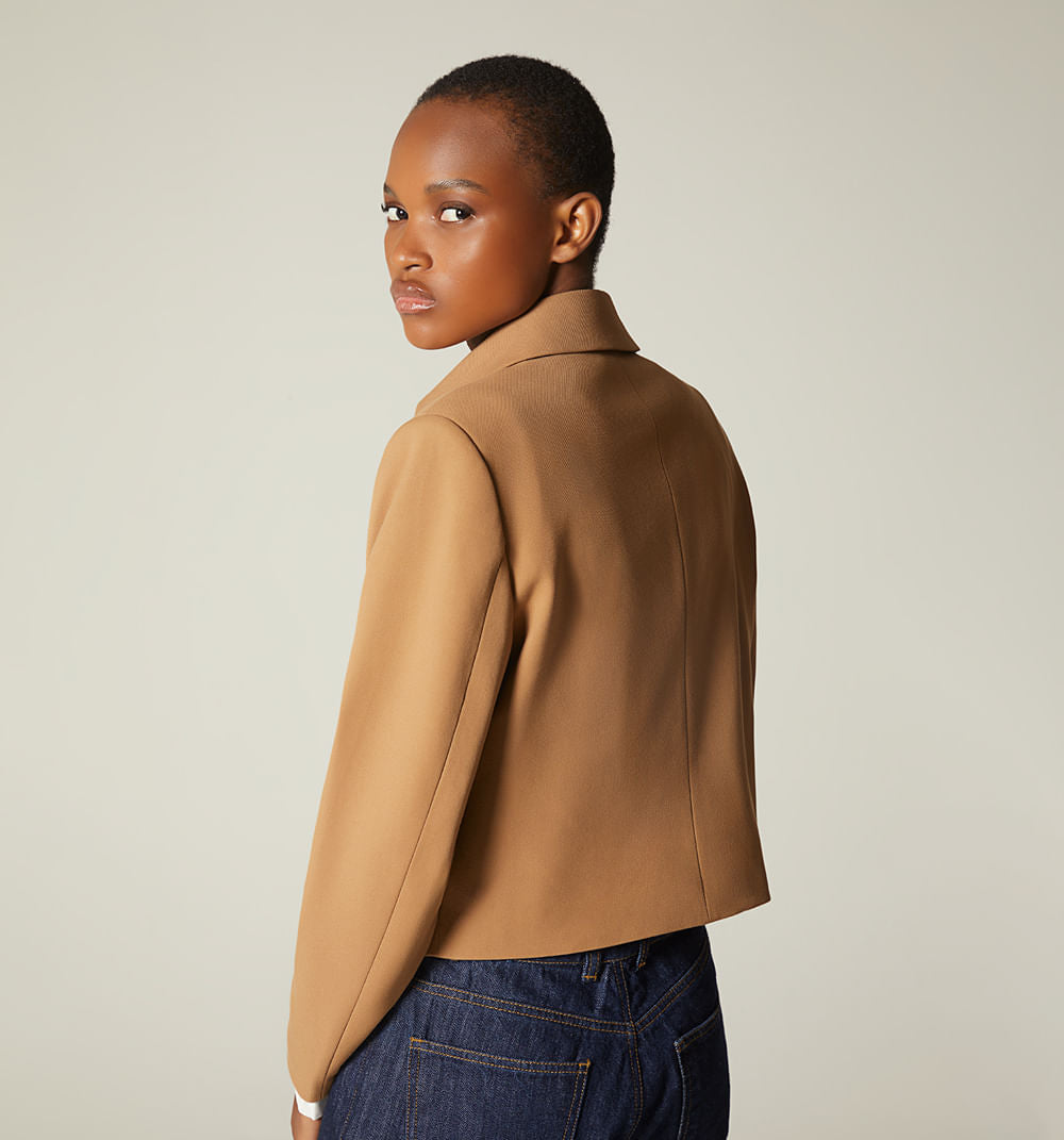 Blazer Corto,Con Bolsillos Utilitarios