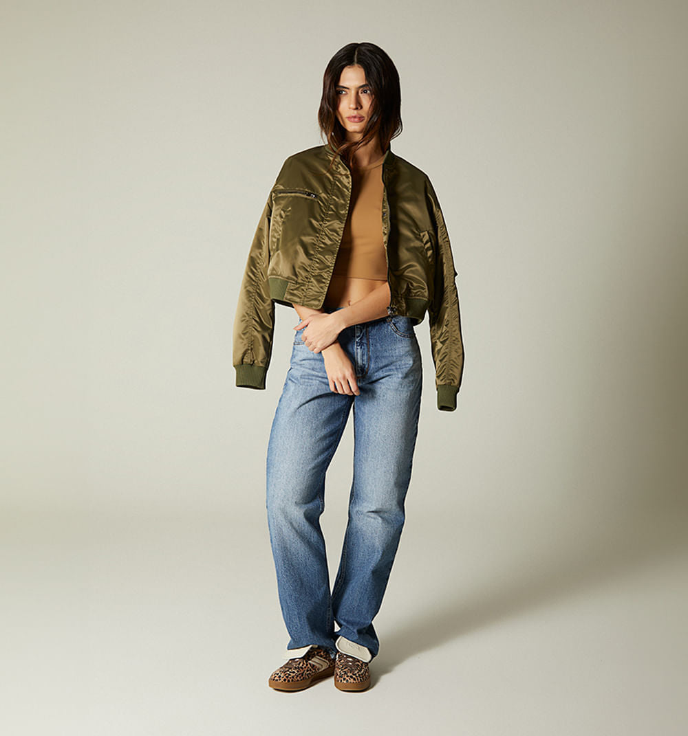 Chamarra Bomber En Sateen