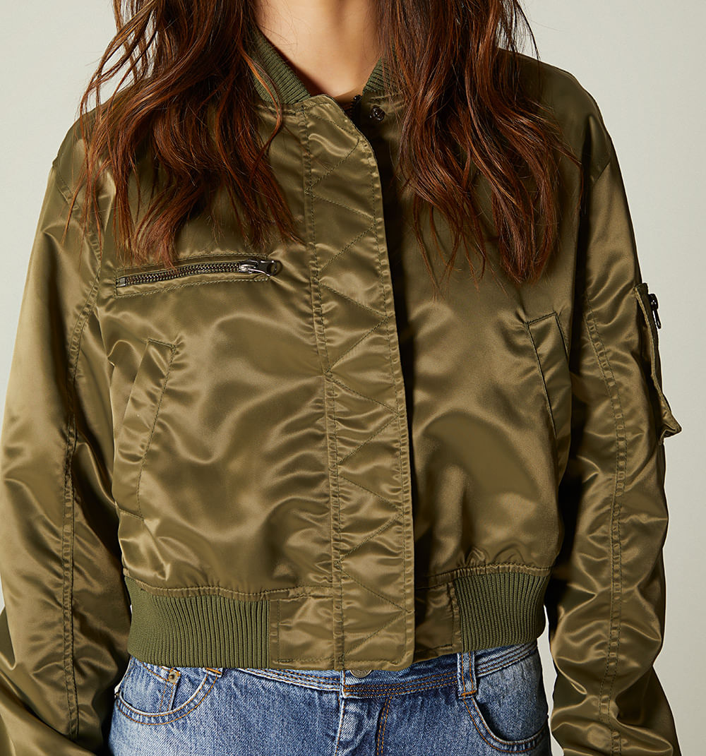 Chamarra Bomber En Sateen