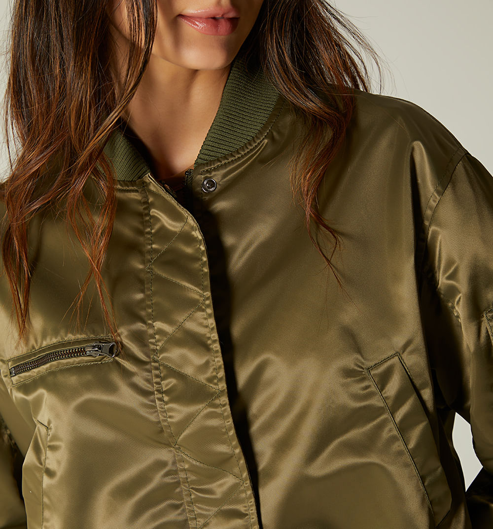 Chamarra Bomber En Sateen
