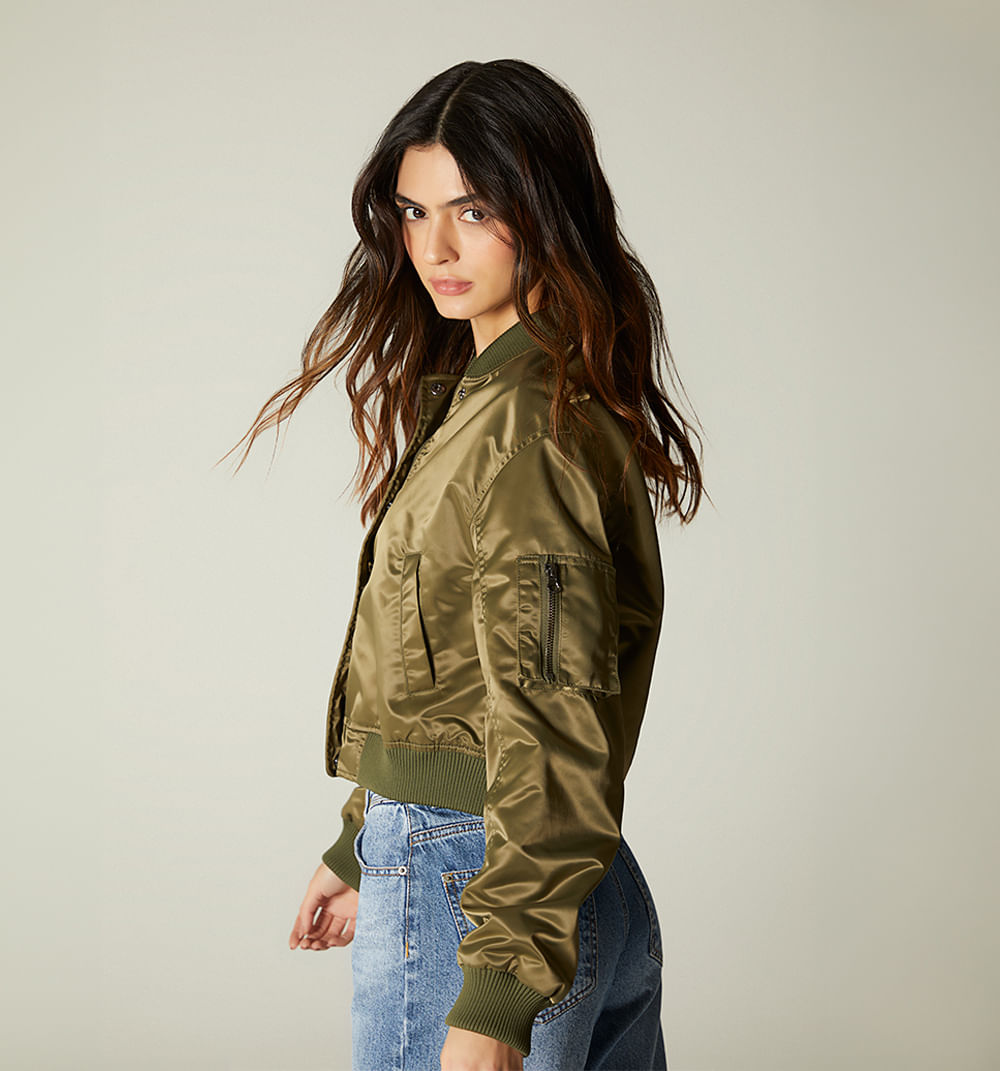 Chamarra Bomber En Sateen