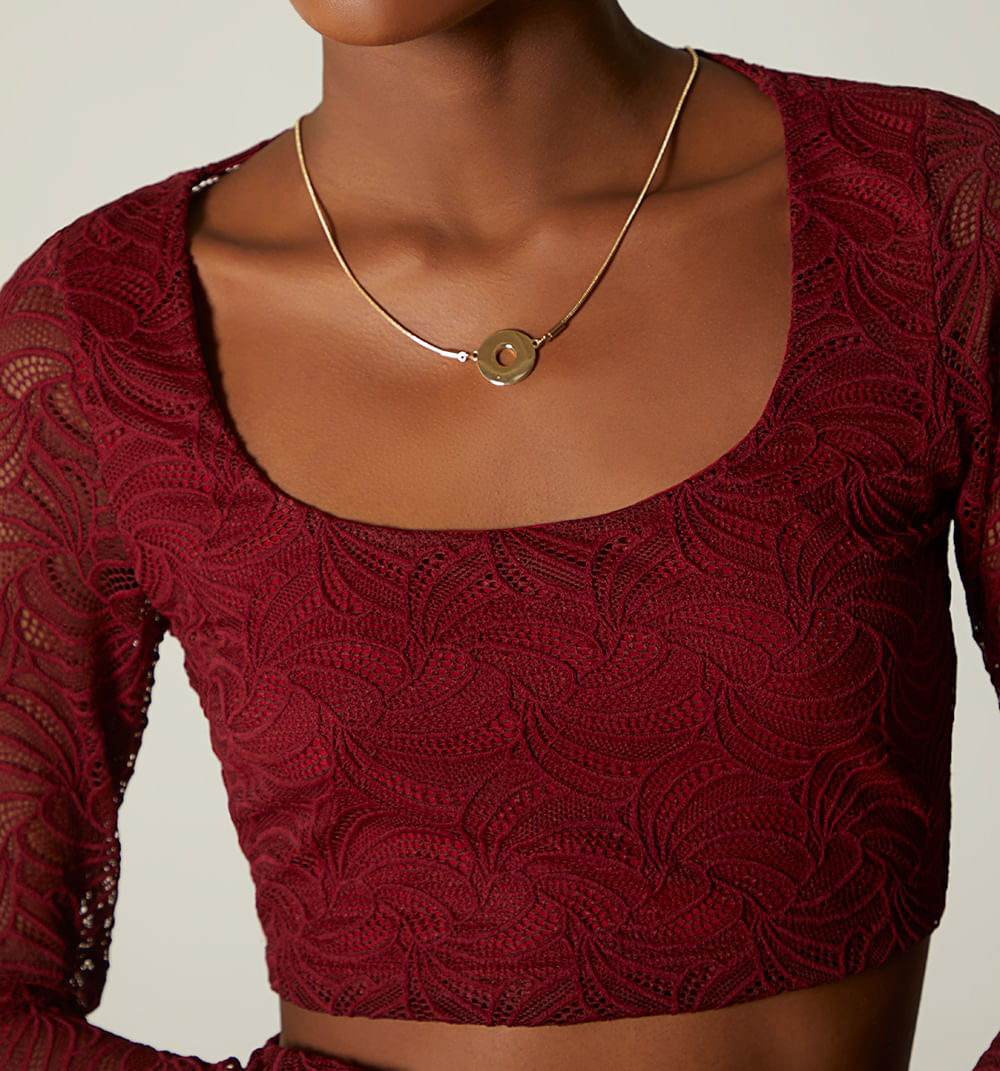 Conjunto Falda Larga Y Crop Manga Larga