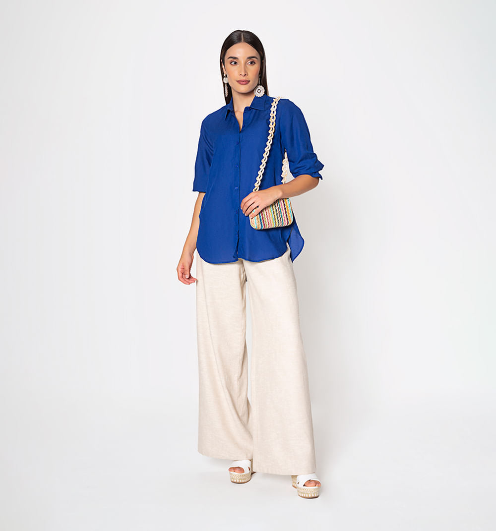 Bluson Camisero Con Abertura Profundas E