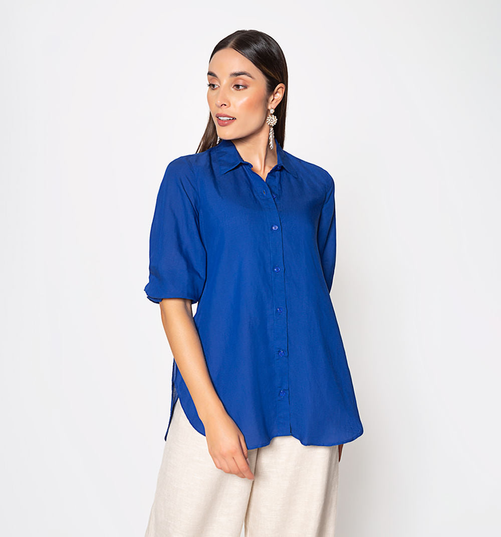 Bluson Camisero Con Abertura Profundas E