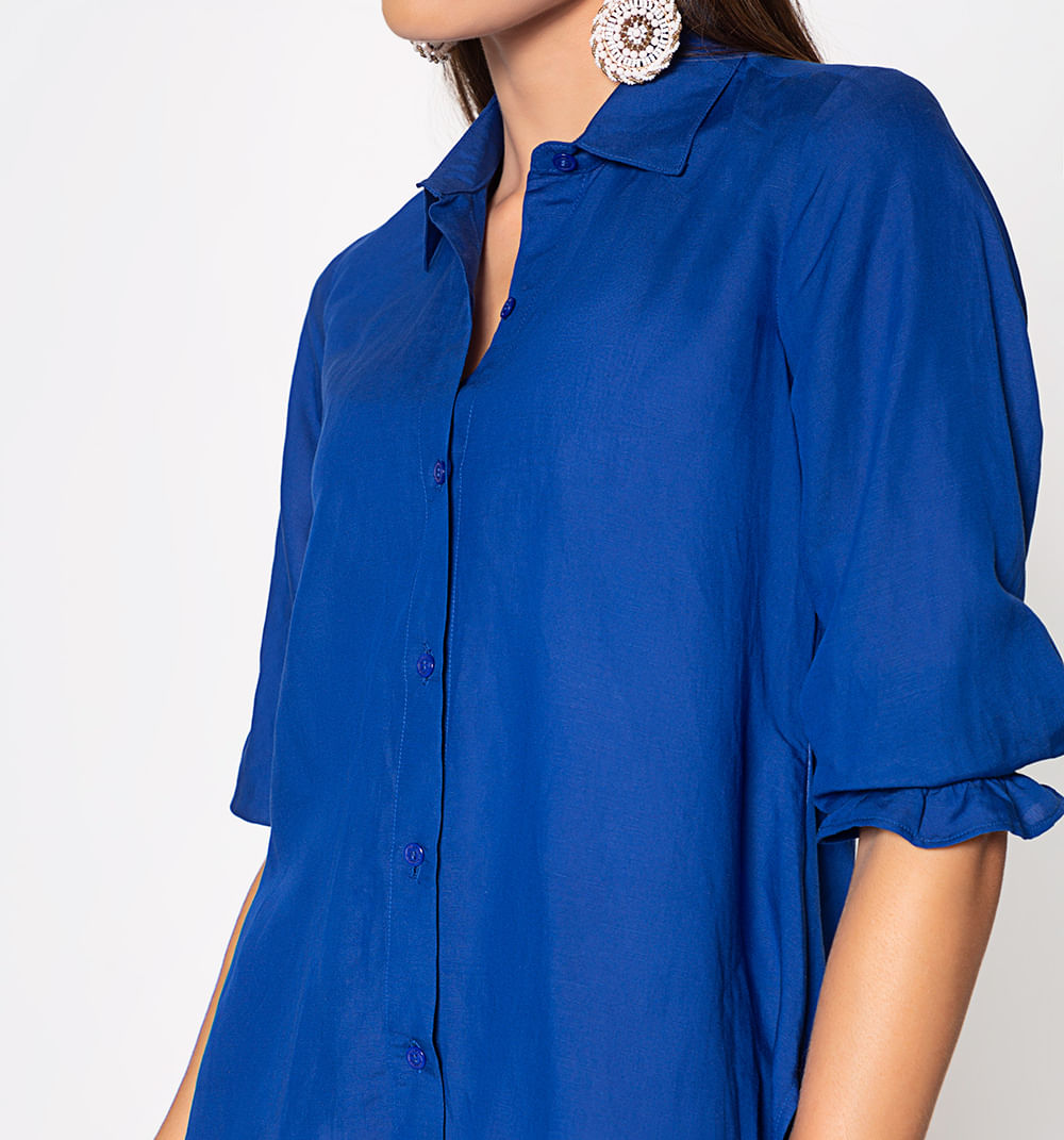 Bluson Camisero Con Abertura Profundas E
