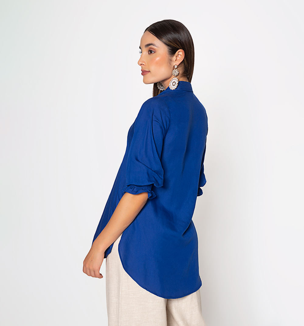 Bluson Camisero Con Abertura Profundas E