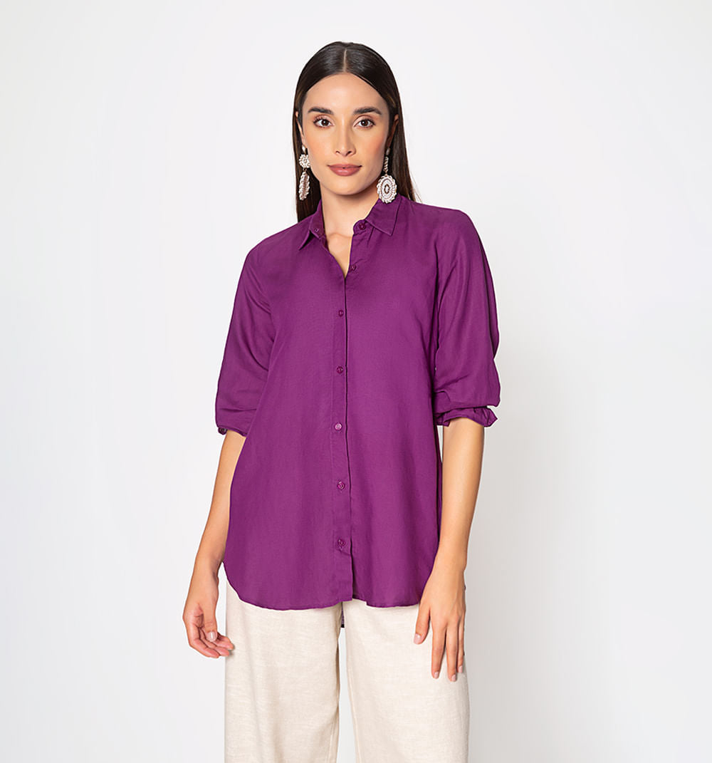 Bluson Camisero Con Abertura Profundas E