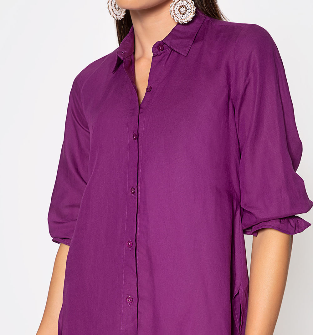 Bluson Camisero Con Abertura Profundas E