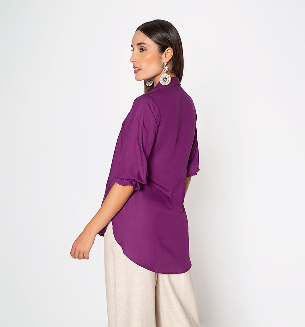 Bluson Camisero Con Abertura Profundas E