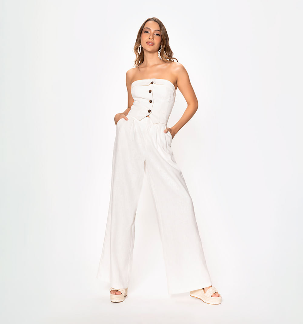 Conjunto Pantalon Palazo Blusa Straple