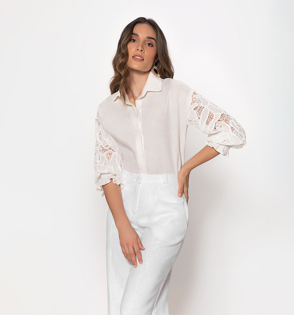 Bluson Camisero Con Mangas En Combinacio