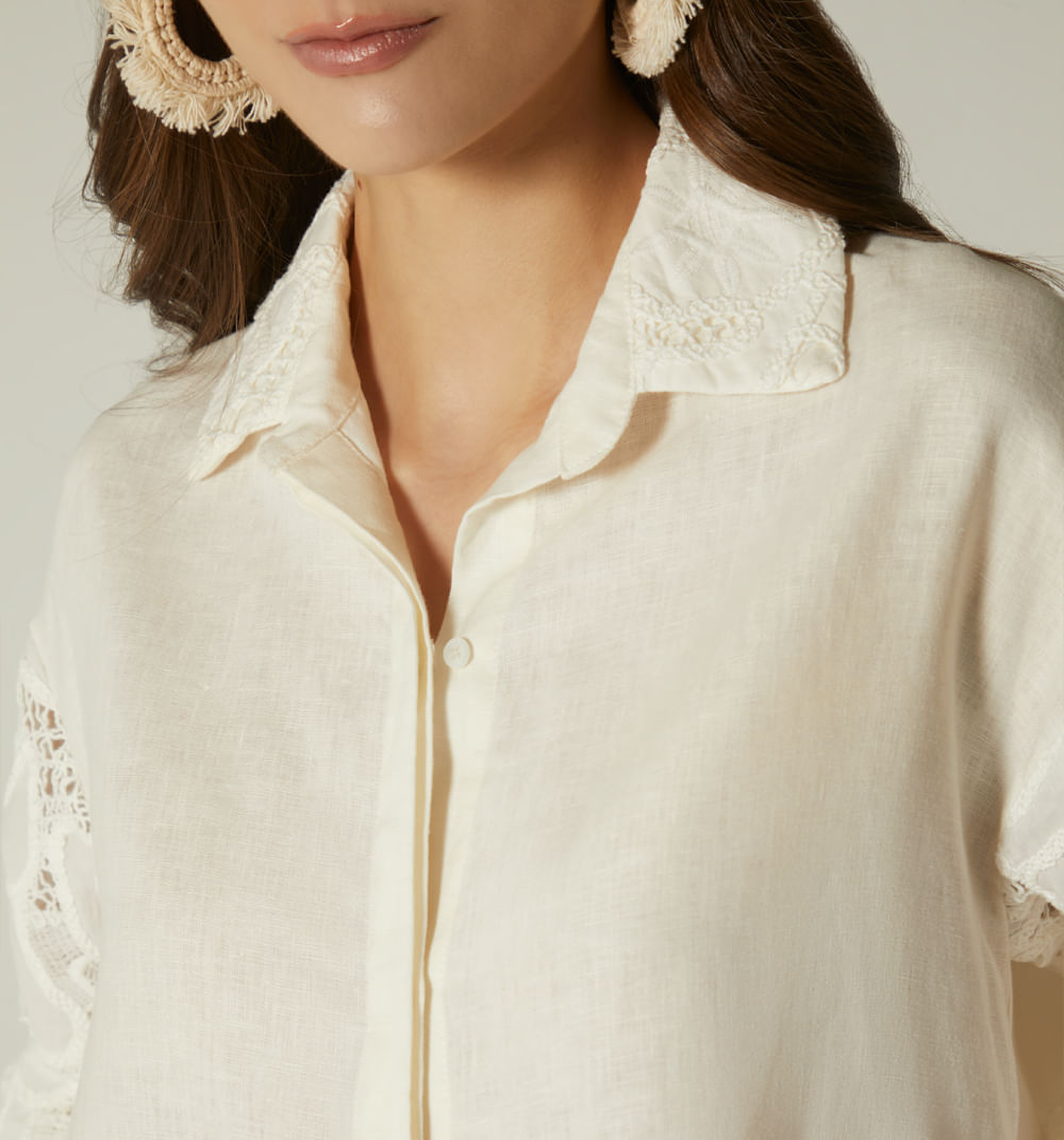 Bluson Camisero Con Mangas En Combinacio
