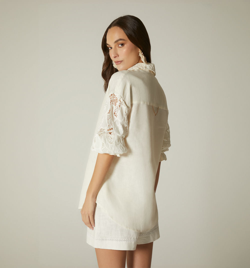 Bluson Camisero Con Mangas En Combinacio
