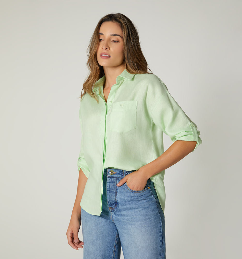 Bluson Camisero Manga 3/4 Con Bolsillo B