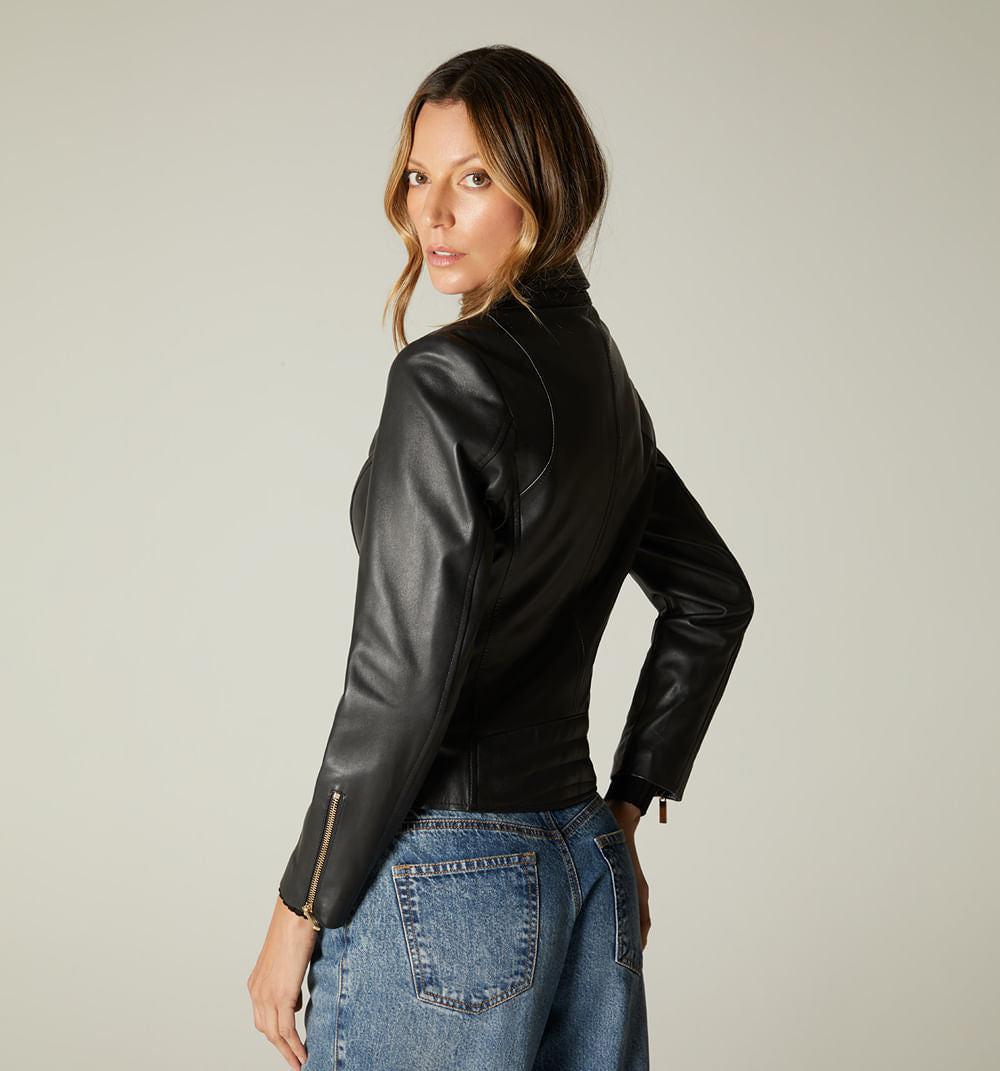 Chamarra Biker En Cuero