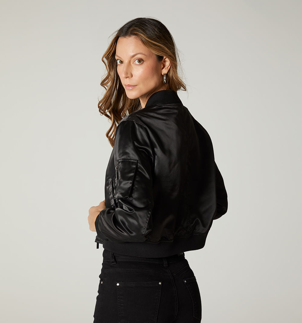 Chamarra Bomber En Sateen