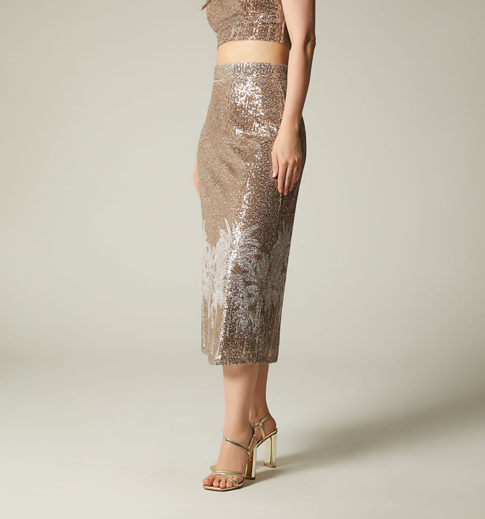 Falda Midi - Beige