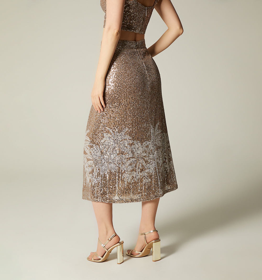 Falda Midi - Beige