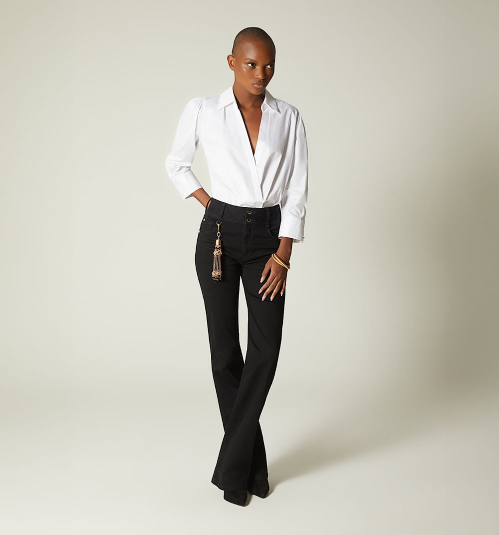Jean Bota Recta Tiro Alto Con Borla Para