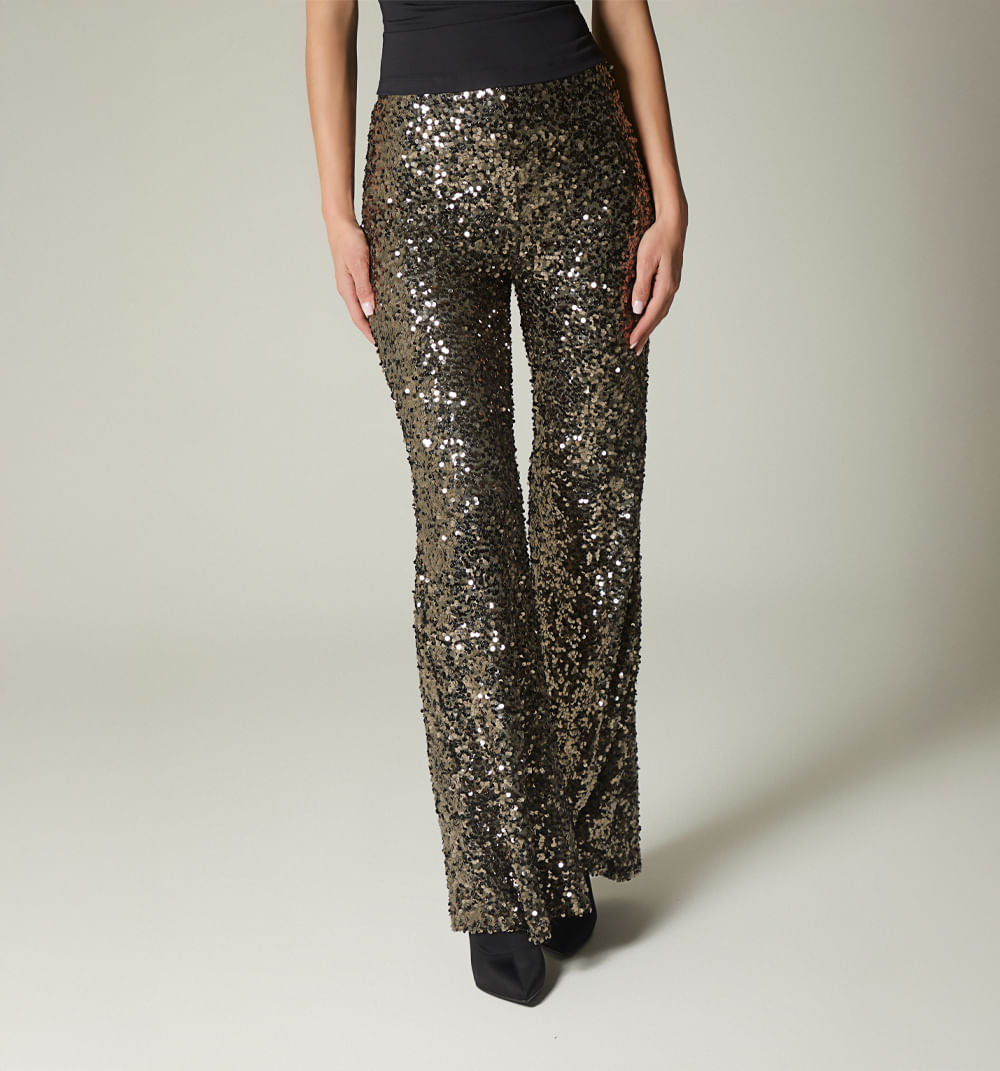 Pantalón Palazzo Tiro Alto Lentejuela