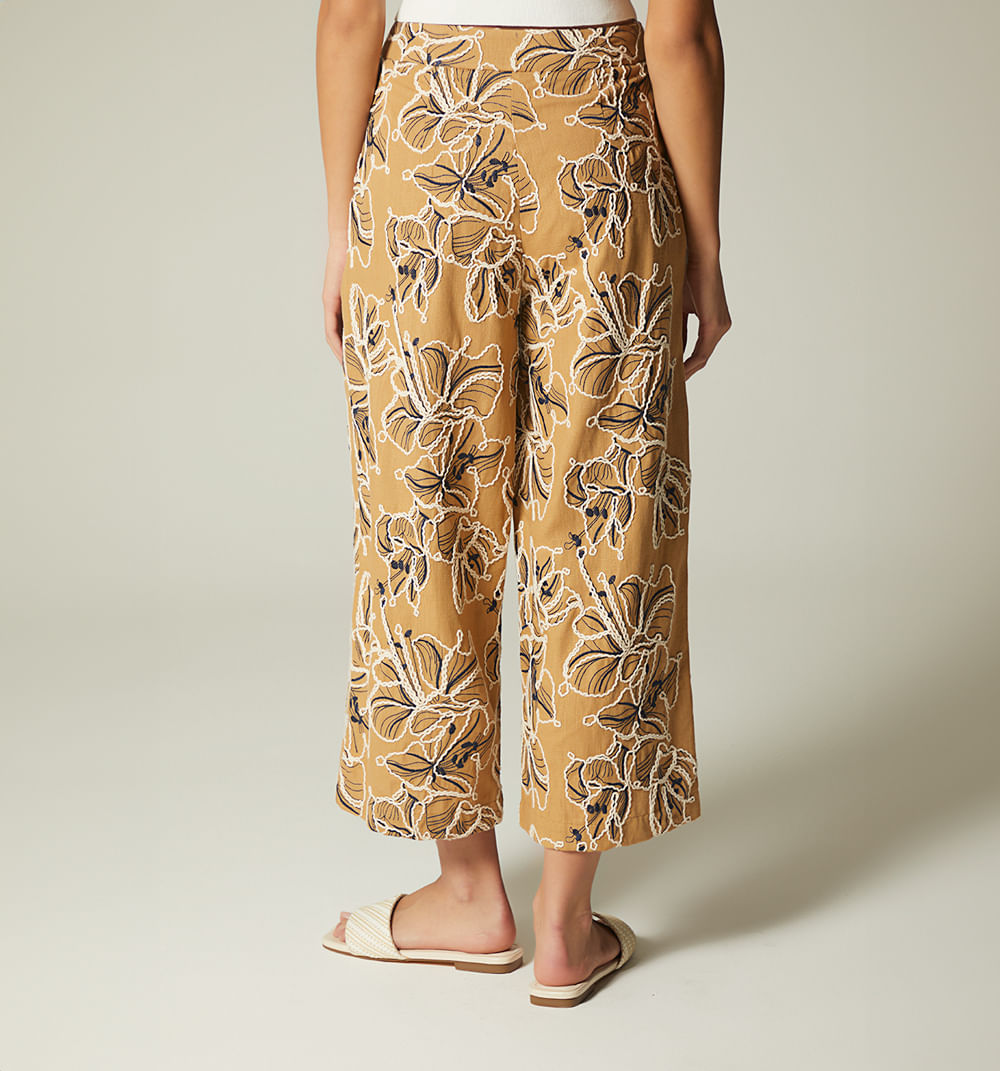 Pantalon Culotte Tiro Alto - Gris