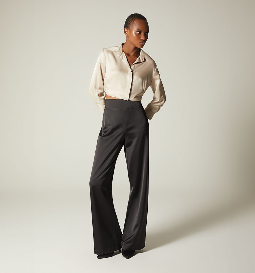 Pantalon Bota Ancha Tiro Super Alto