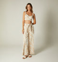 Pantalon Tiro Alto Palazzo Con Correa
