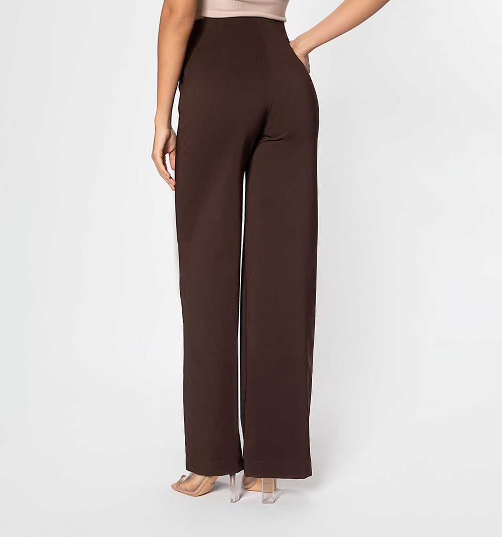 Pantalon Palazo Tiro Alto Con Prenses Y