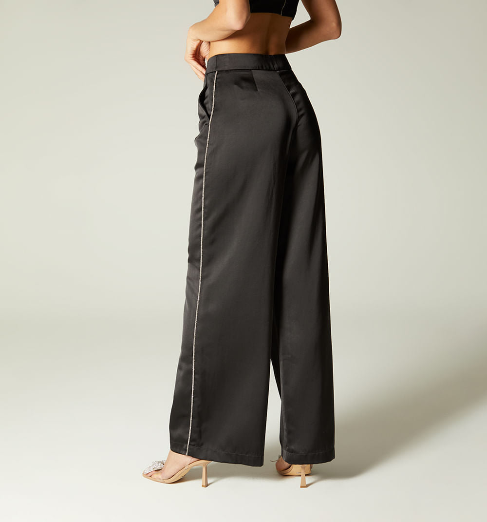 Pantalon Palazo Tiro Alto Costado Con Br