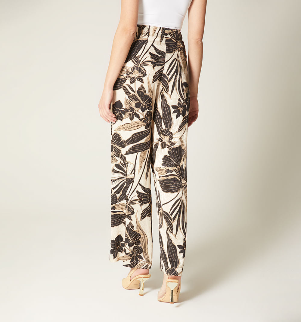 Pantalon Palazzo Tiro Alto Con Amarre