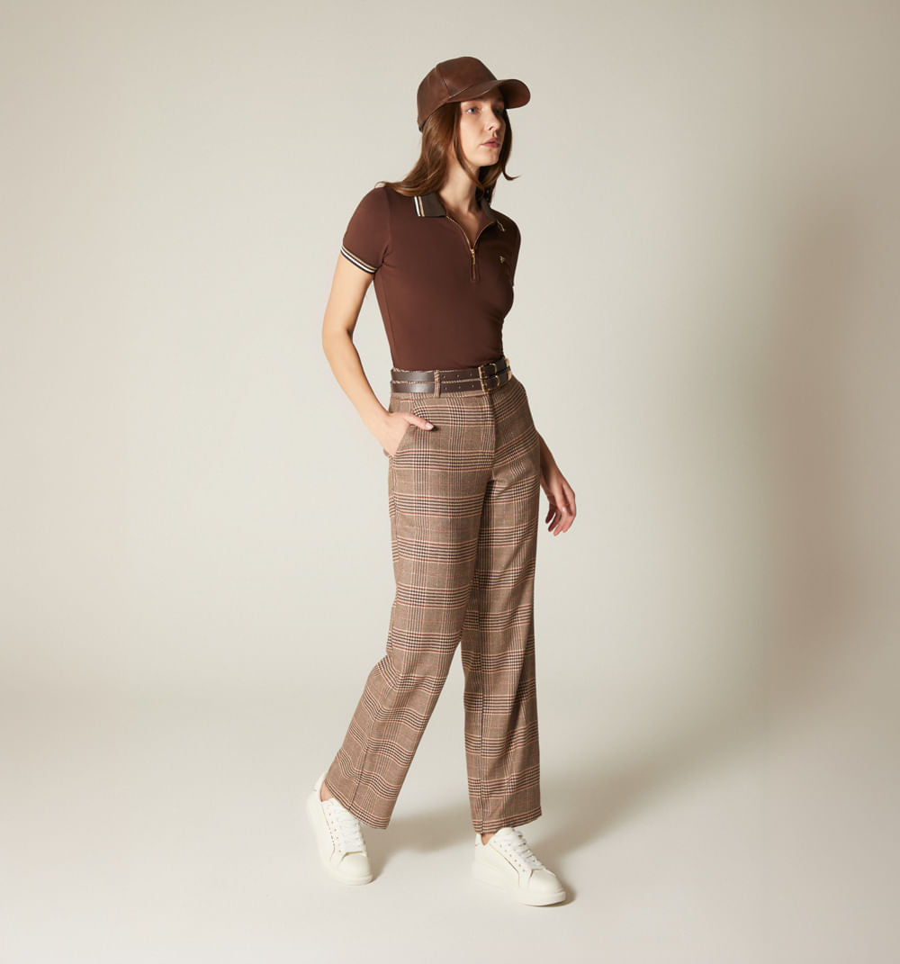 Pantalon Tiro Alto Bota Recta Con Correa