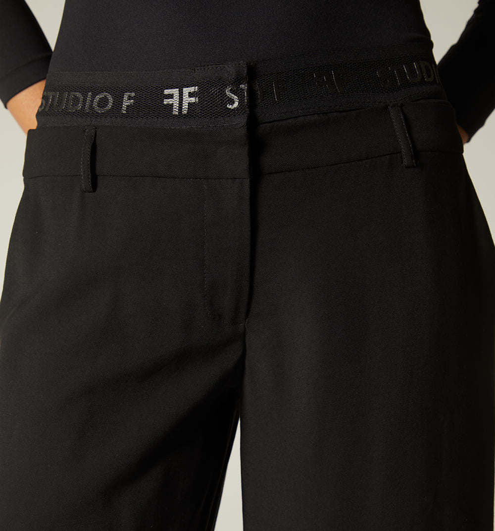 Pantalon Tiro Bajo Con Pretina Y Elastic