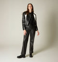 Pantalon Tiro Alto Con Detalle En Bota