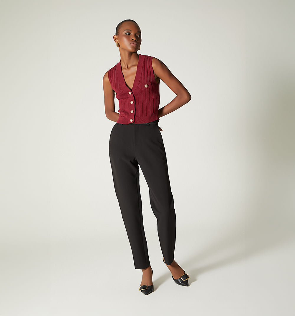 Pantalon Con Pretina En Satin