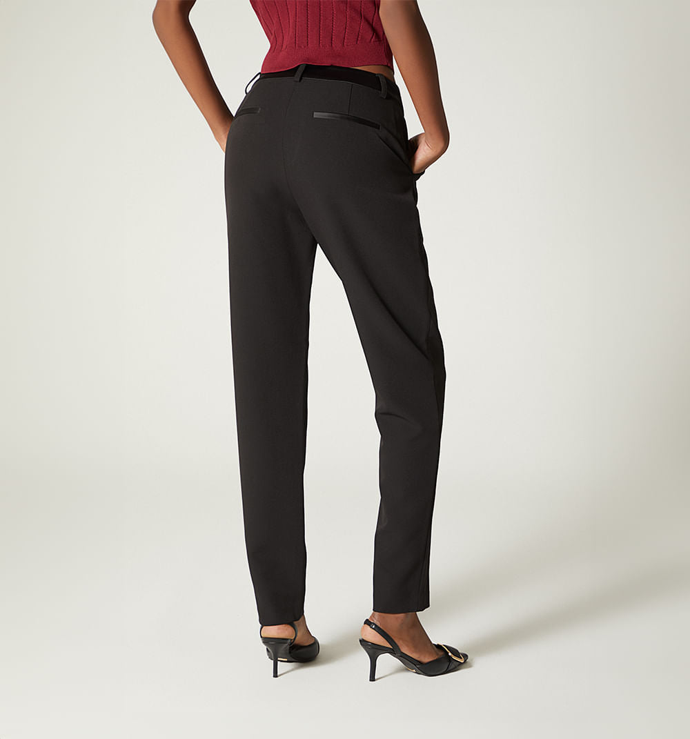 Pantalon Con Pretina En Satin