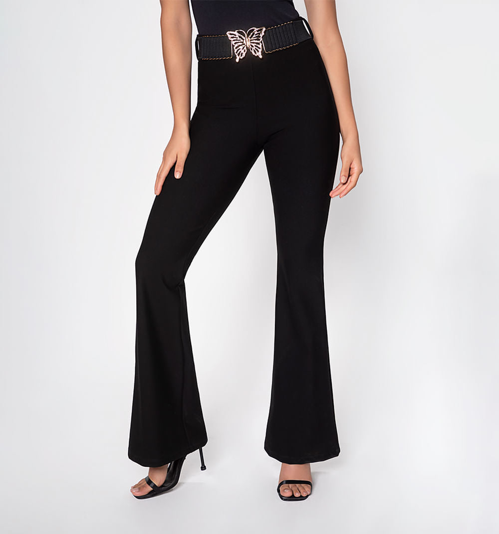 Leggins Tiro Alto Con Correa - Negro