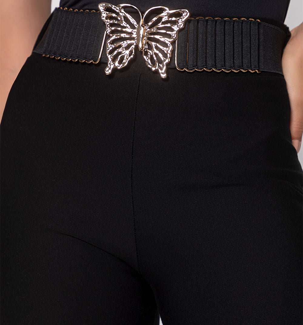 Leggins Tiro Alto Con Correa - Negro