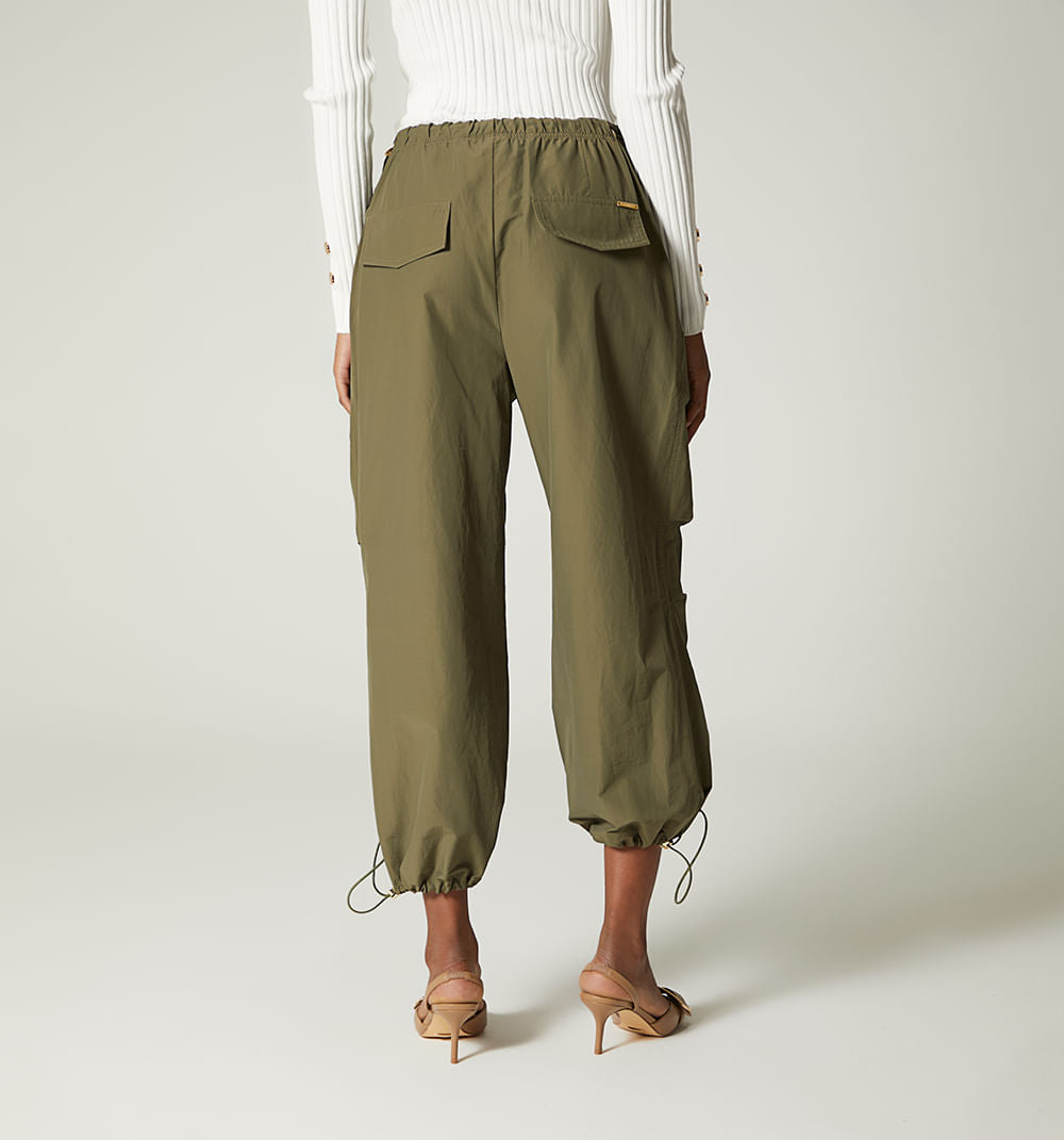 Pantalon Tiro Alto Con Elasticos