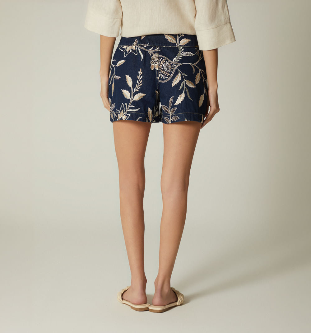 Short, Tiro Super Alto En Jacquard