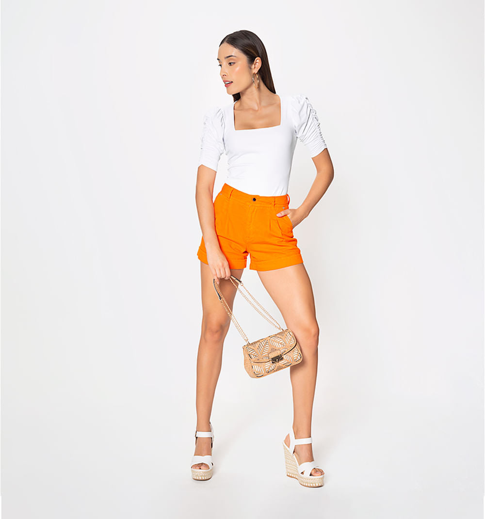 Short Denim Con Guardapolvo
