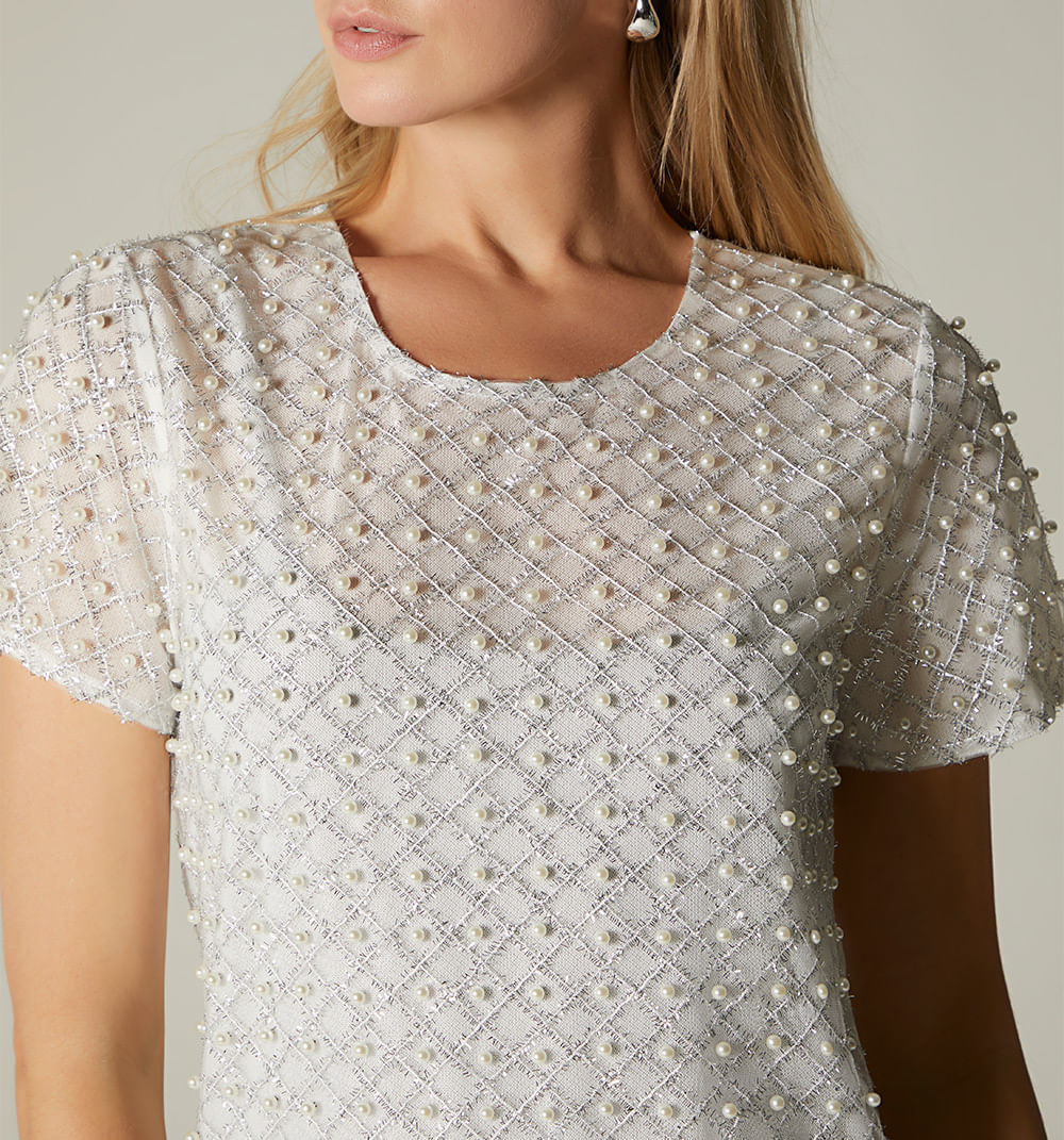 Vestido Mesh Perlas