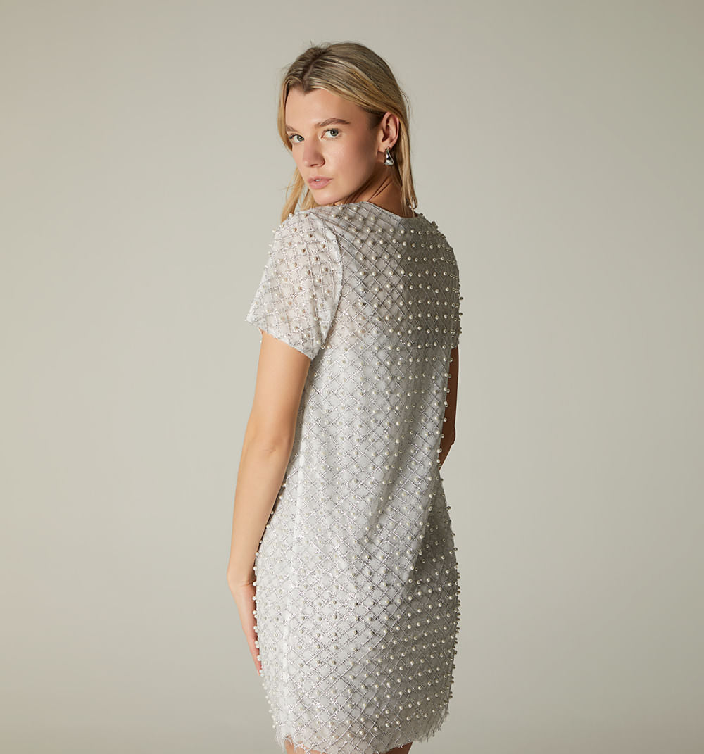 Vestido Mesh Perlas